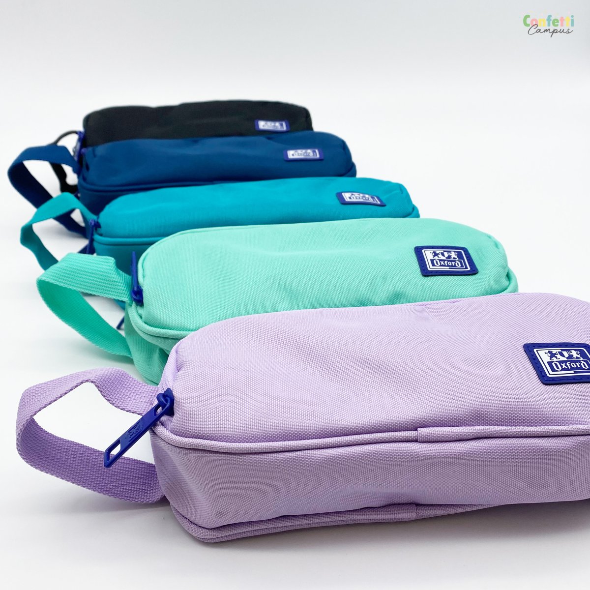 OXFORD B-SMART Trousse scolaire 3 compartiments Rose fushia – Image 3