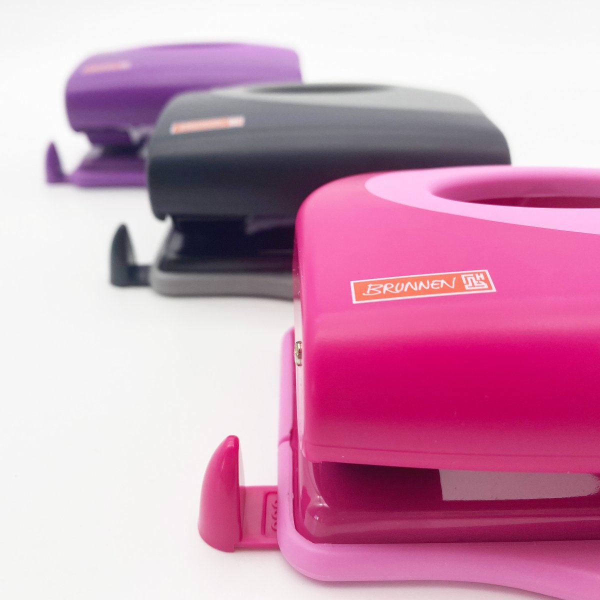BRUNNEN Perforateur 2 trous de bureau Rose tulipe – Image 9