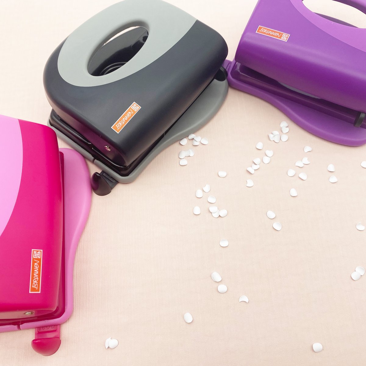 BRUNNEN Perforateur 2 trous de bureau Rose tulipe – Image 7