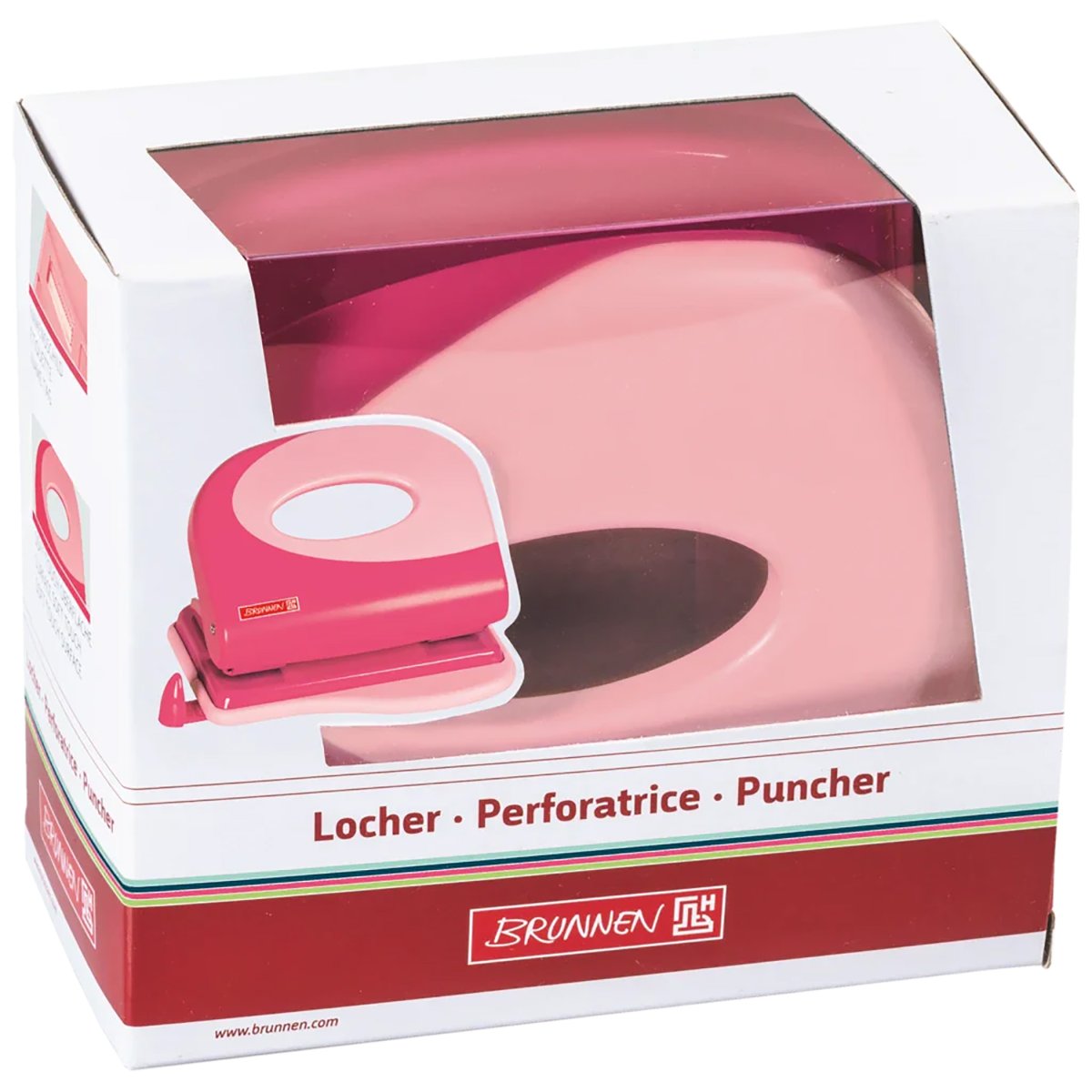 BRUNNEN Perforateur 2 trous de bureau Rose tulipe – Image 3