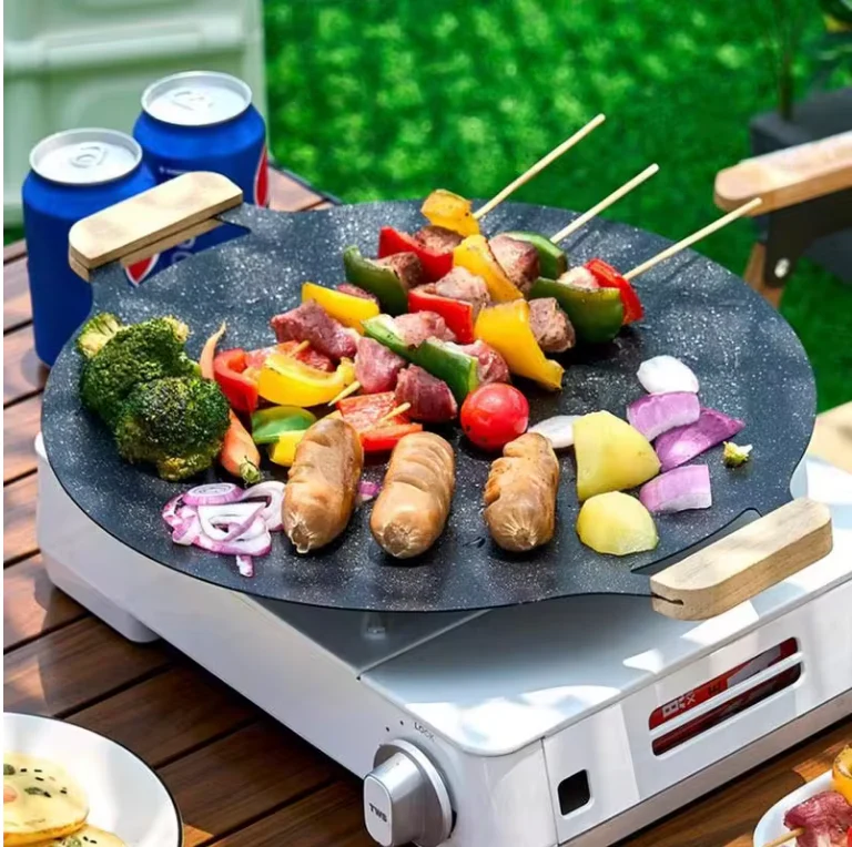 Poêle à griller portable antiadhésive ronde coréenne – Image 3