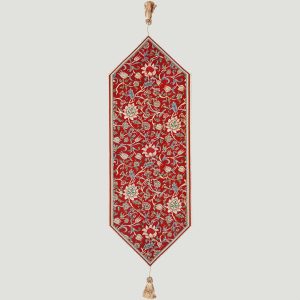 Chemin de table « William Morris » rouge
