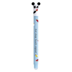 EBERHARD FABER Erase It! Stylo roller à encre gel effaçable bleue Panda à la plage