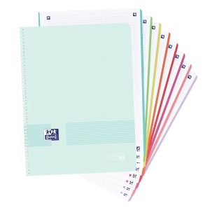 OXFORD LIVE & GO EUROPEAN BOOK8 Cahier A4+ à spirale 320 pages petits carreaux Bleu Azurin