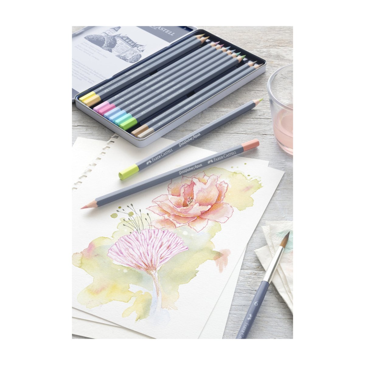 FABER CASTELL Goldfaber Aqua Crayons de couleur aquarellables x24 intenses + 12 pastel – Image 7