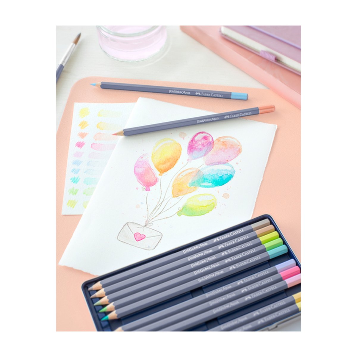 FABER CASTELL Goldfaber Aqua Crayons de couleur aquarellables x24 intenses + 12 pastel – Image 5