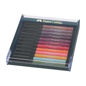 FABER CASTELL Pitt Artist Kit Brush Lettering 12 feutres pinceau Assorti Terre