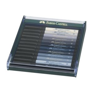 FABER CASTELL Pitt Artist Kit Brush Lettering 11+1 feutres nuances de gris