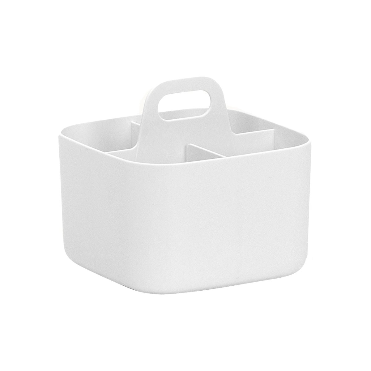 FORMA Organiseur de bureau porte-stylos 4 compartiments 16,5×16,5x15cm blanc
