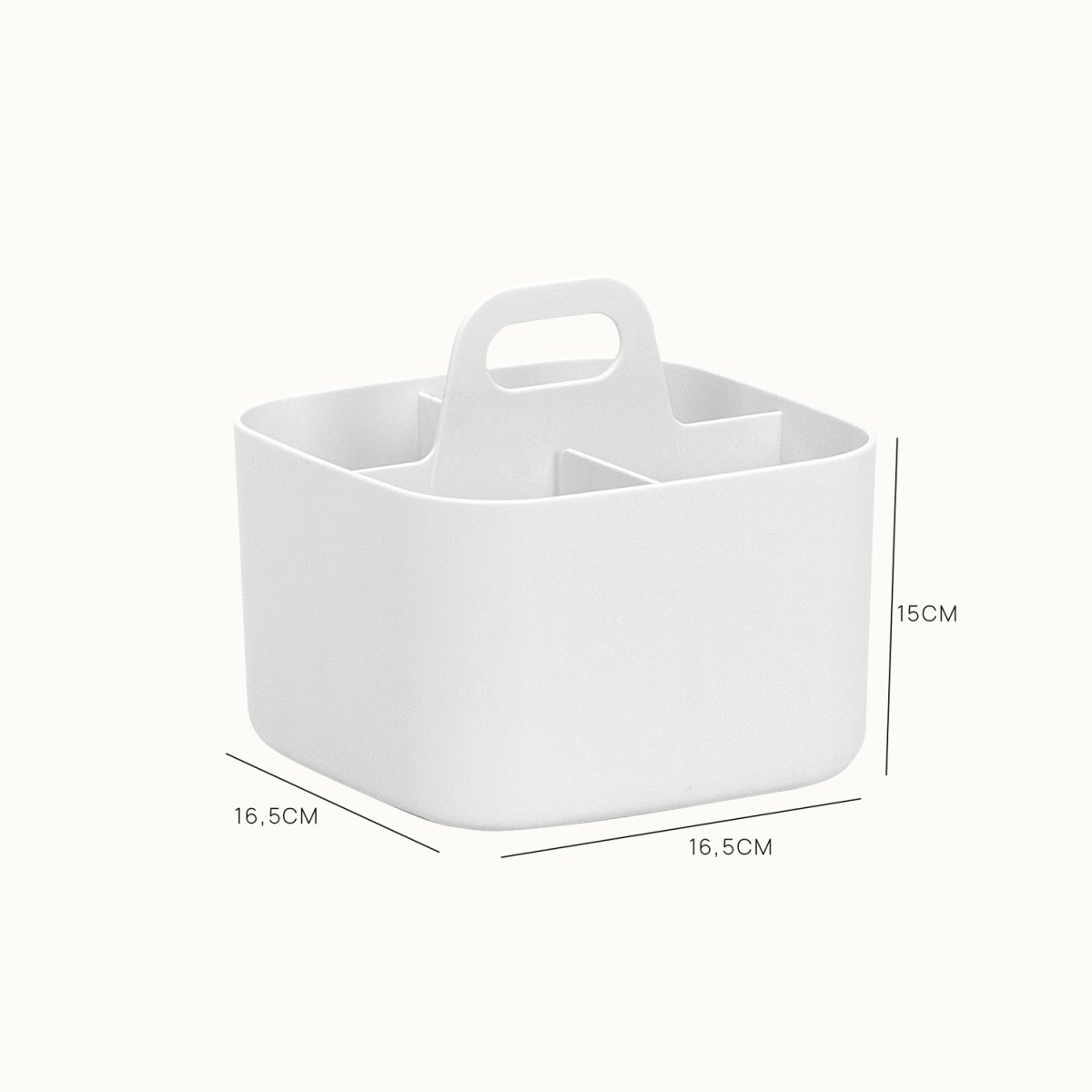 FORMA Organiseur de bureau porte-stylos 4 compartiments 16,5×16,5x15cm blanc – Image 4