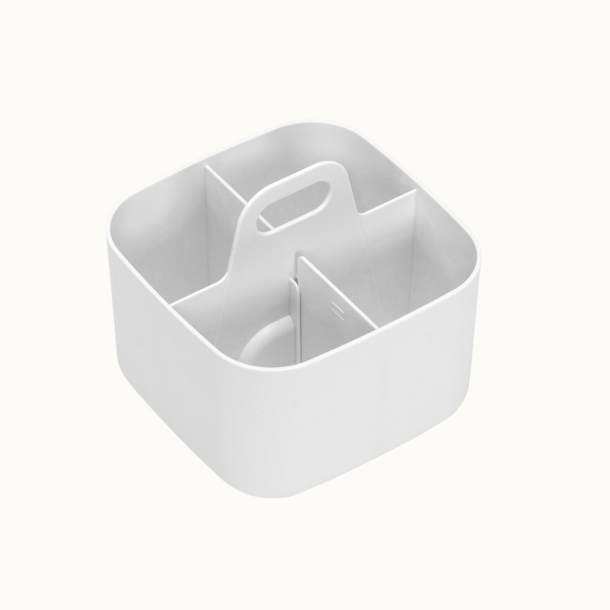 FORMA Organiseur de bureau porte-stylos 4 compartiments 16,5×16,5x15cm blanc – Image 3