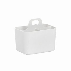 FORMA Organiseur de bureau porte-stylos 3 compartiments 15x11x13,5cm blanc