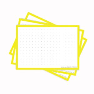 50 Flashcards Leitner A7 à points cadre jaune banane