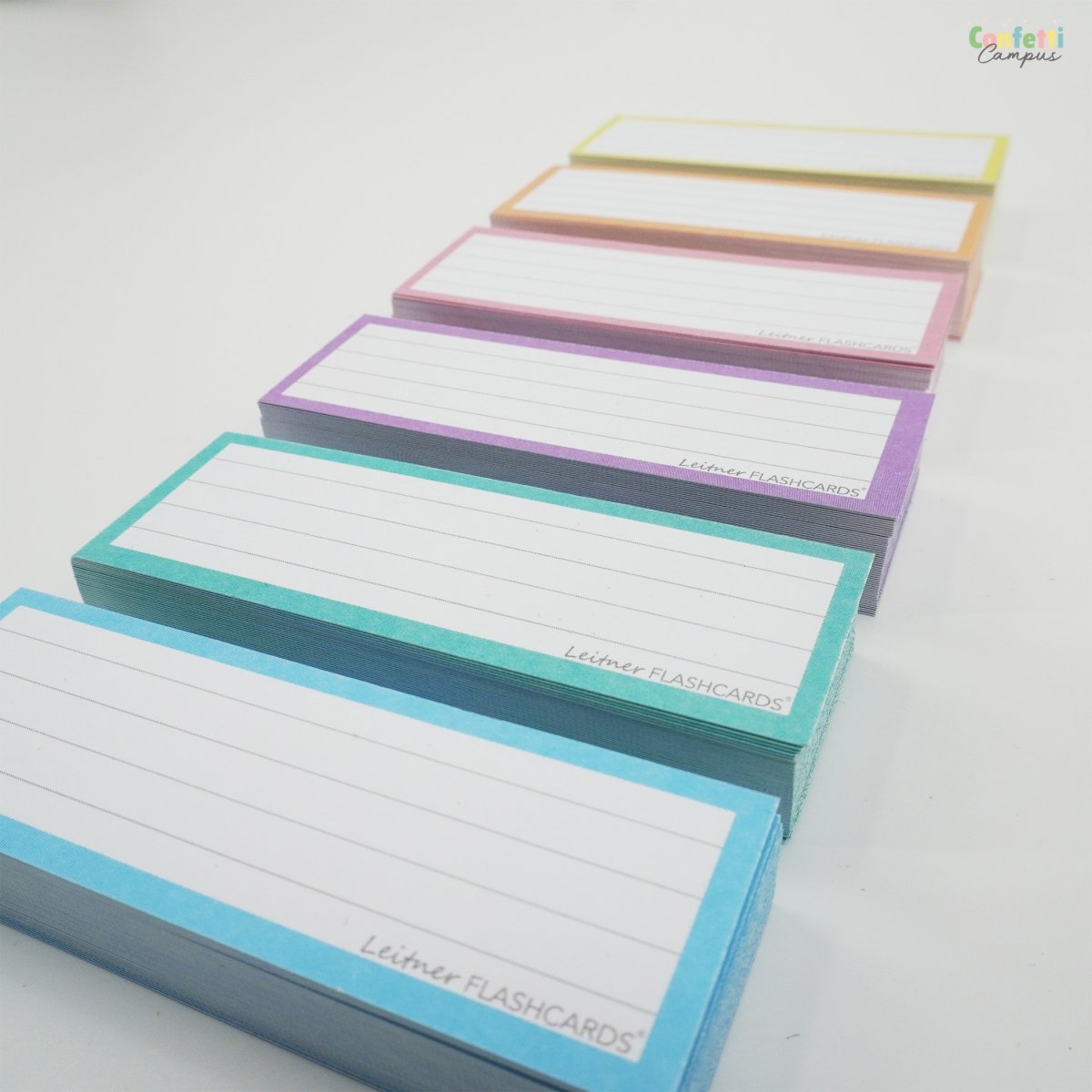 50 Flashcards Leitner Vocabulaire lignées cadre pastel vert – Image 6