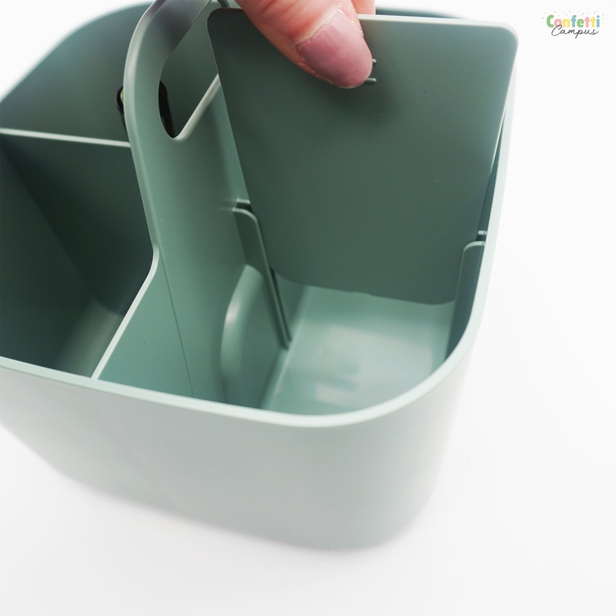 FORMA Organiseur de bureau porte-stylos 4 compartiments 16,5×16,5x15cm blanc – Image 7