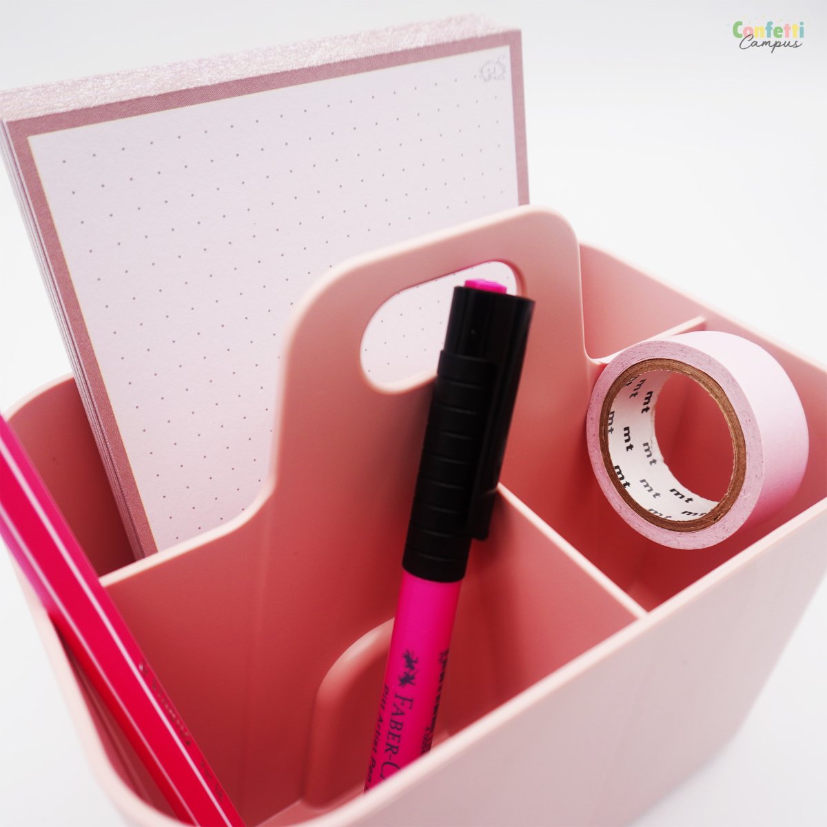 FORMA Organiseur de bureau porte-stylos 3 compartiments 15x11x13,5cm blanc – Image 7