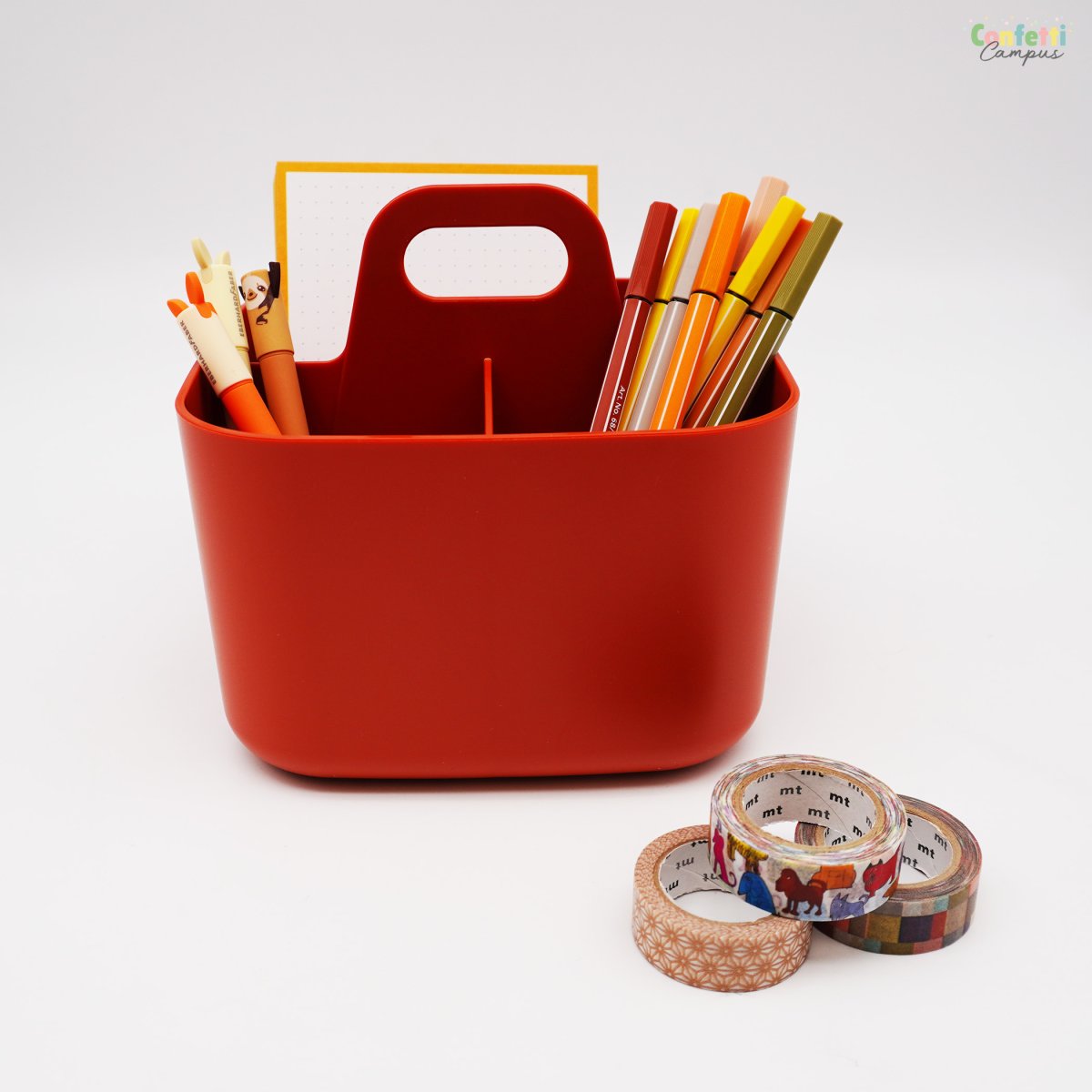 FORMA Organiseur de bureau porte-stylos 4 compartiments 16,5×16,5x15cm Terracotta – Image 6
