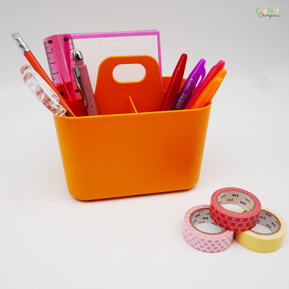 FORMA Organiseur de bureau porte-stylos 3 compartiments 15x11x13,5cm orange curcuma – Image 4