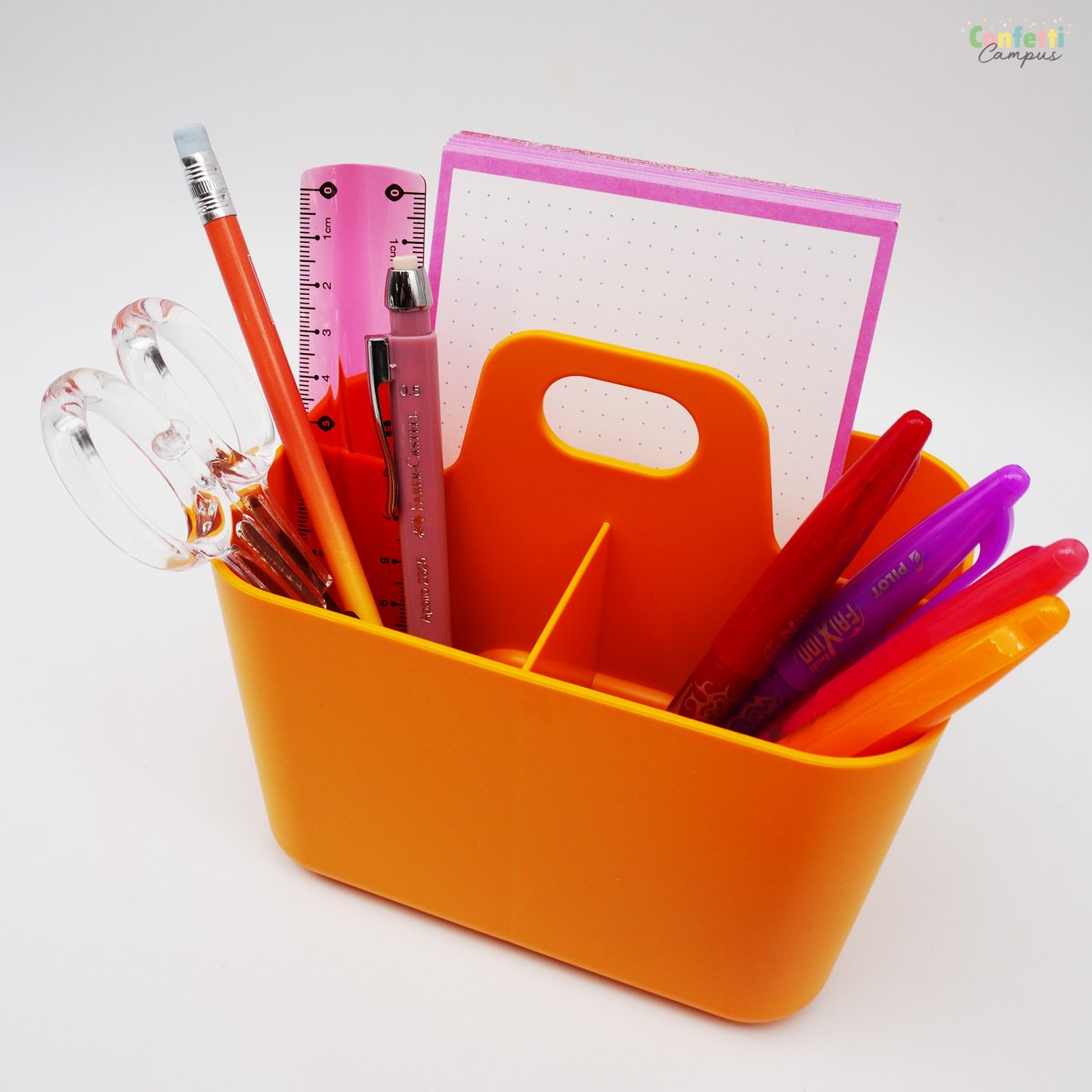 FORMA Organiseur de bureau porte-stylos 3 compartiments 15x11x13,5cm orange curcuma – Image 3