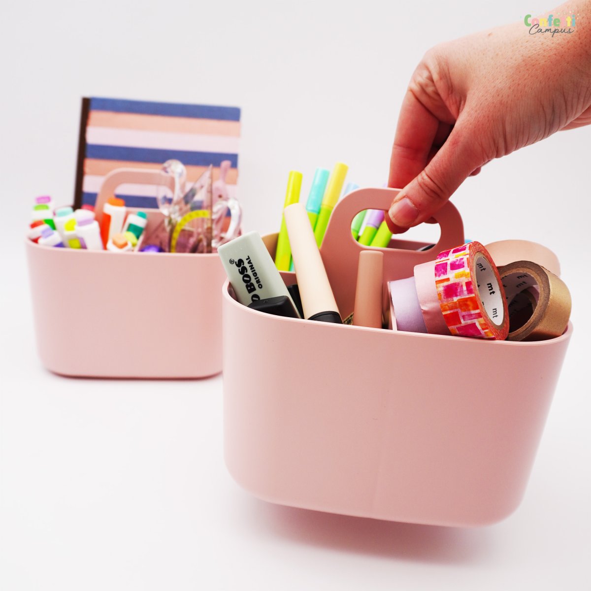 FORMA Organiseur de bureau porte-stylos 3 compartiments 15x11x13,5cm blanc – Image 5