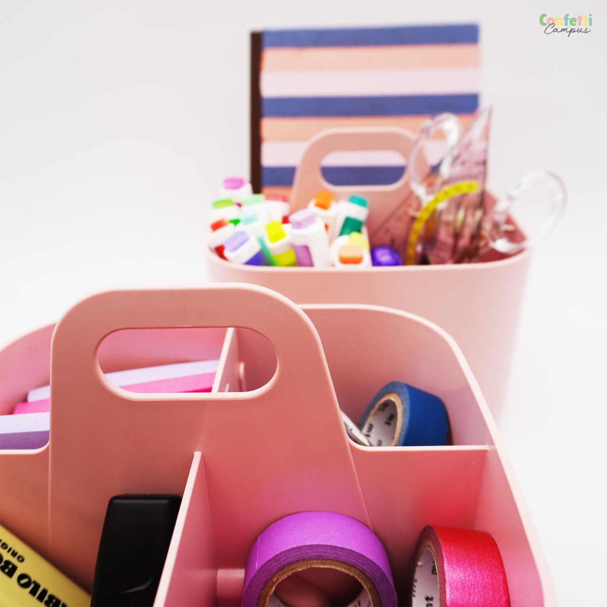 FORMA Organiseur de bureau porte-stylos 3 compartiments 15x11x13,5cm blanc – Image 6