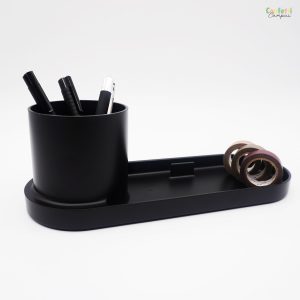 FORMA Organiseur de bureau avec porte-stylos et support smartphone Noir