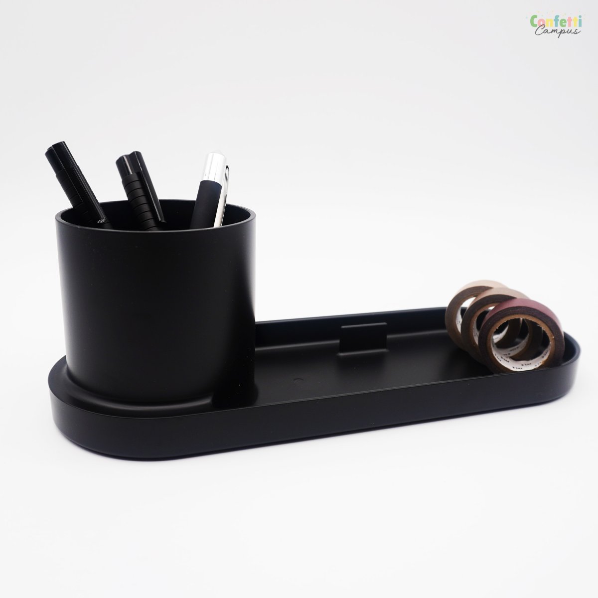 FORMA Organiseur de bureau avec porte-stylos et support smartphone Noir