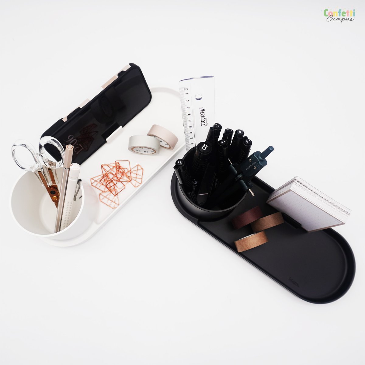 FORMA Organiseur de bureau avec porte-stylos et support smartphone Noir – Image 6