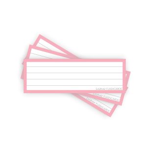50 Flashcards Leitner Vocabulaire lignées cadre pastel rose