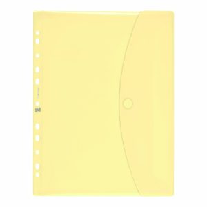 OXFORD Pochette perforée à soufflet A4 pastel jaune crème