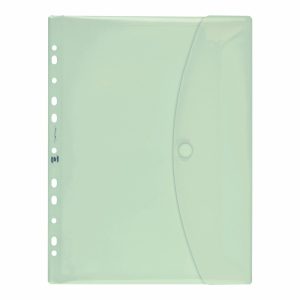 OXFORD Pochette perforée à soufflet A4 pastel vert d&rsquo;eau