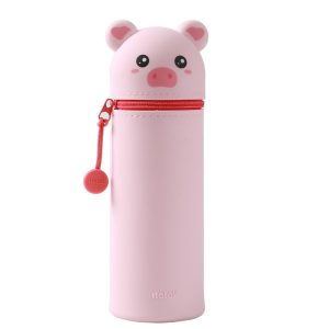 ITOTAL Trousse scolaire 2-en-1 extensible en silicone Cochon Barnabé