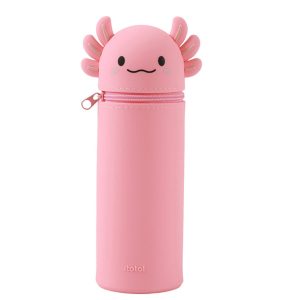 ITOTAL Trousse scolaire 2-en-1 extensible en silicone Axolotl Rose