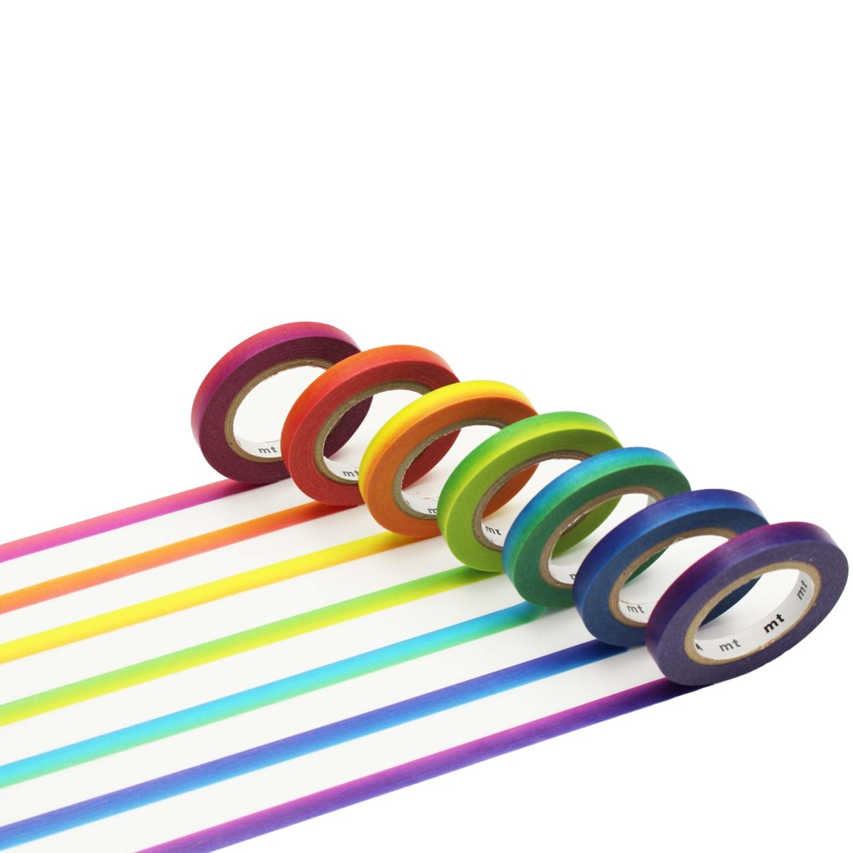 7 rubans MT Masking tape 10m x 6mm assorti Arc-en-ciel – Image 3