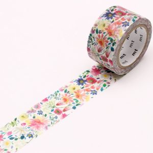 Ruban MT Masking tape 7m x 24mm fleuri Bluebellgray Zinnia