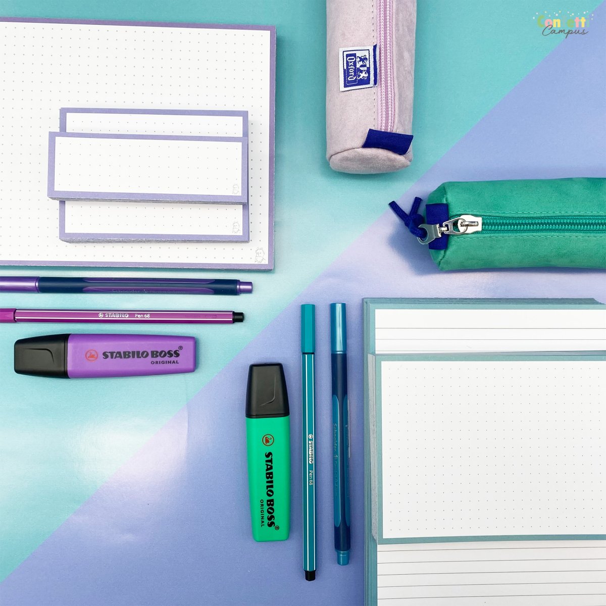 50 Flashcards Leitner A7 à points bicolores Lavande vs Bleu pétrole – Image 7