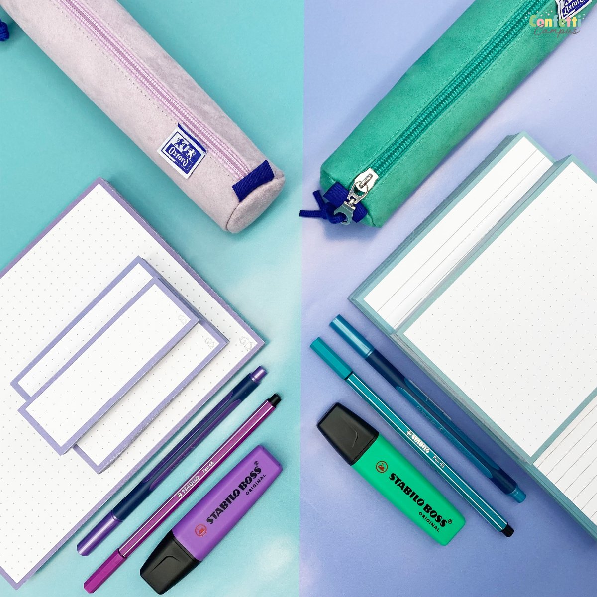 50 Flashcards Leitner Vocabulaire à points bicolores Lavande vs Bleu pétrole – Image 8