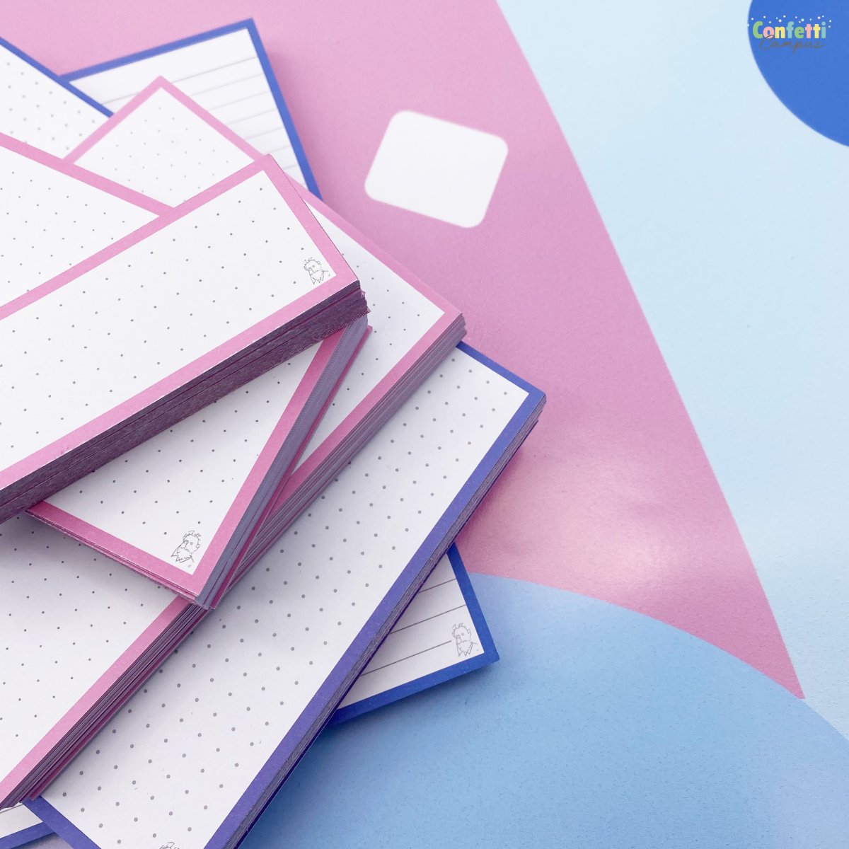 50 Flashcards Leitner Vocabulaire à points bicolores Rose vs Bleu – Image 7