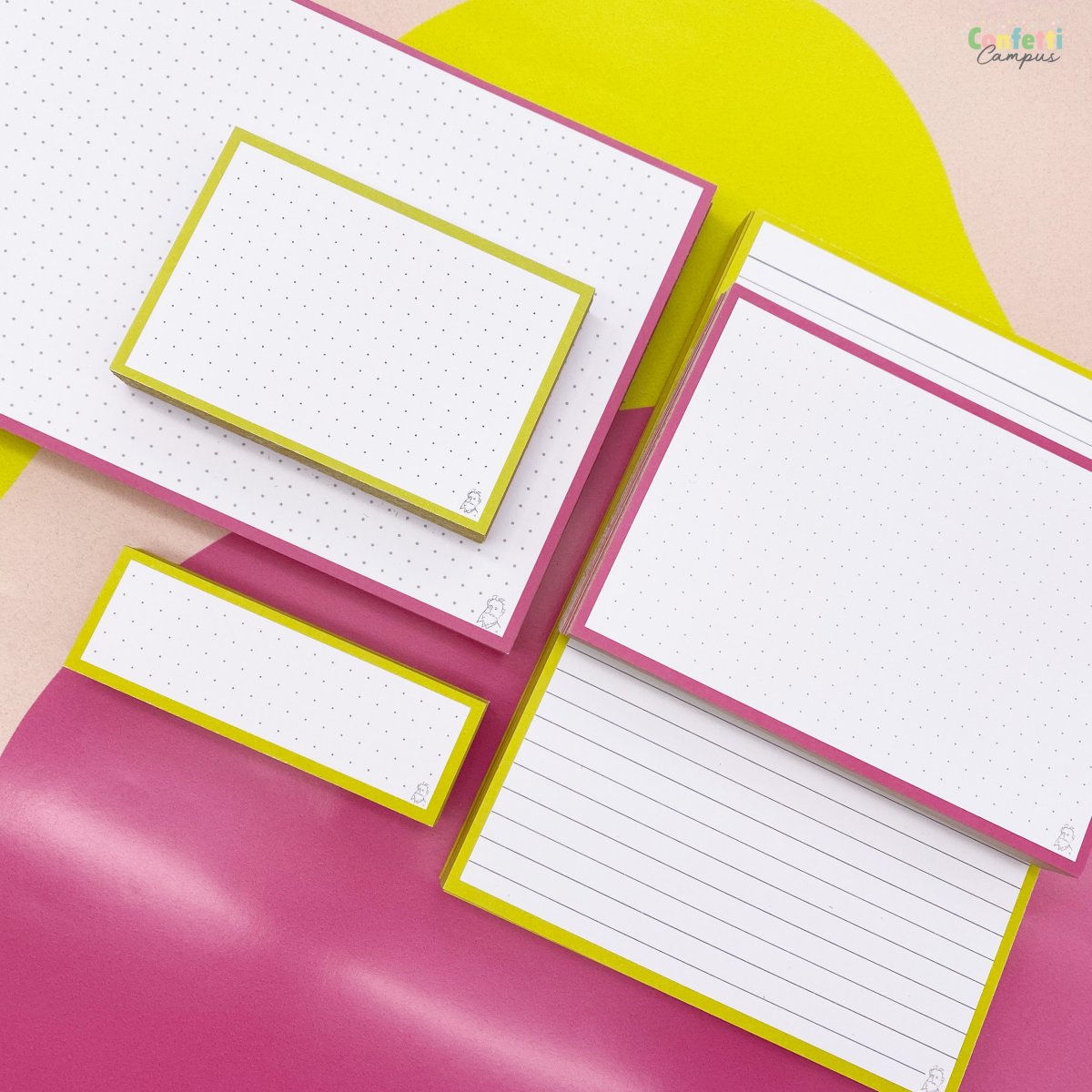 50 Flashcards Leitner A7 à points bicolores Jaune vs Rose – Image 4