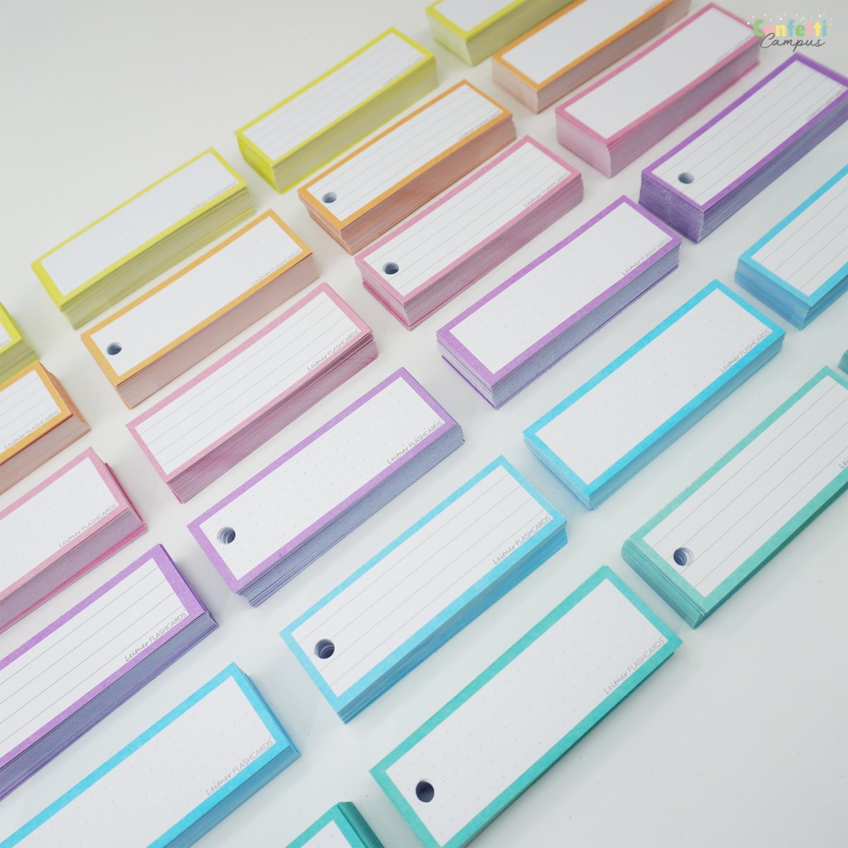 50 Flashcards Leitner Vocabulaire à points cadre beige sable – Image 7