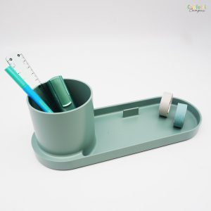 FORMA Organiseur de bureau avec porte-stylos et support smartphone Vert sauge