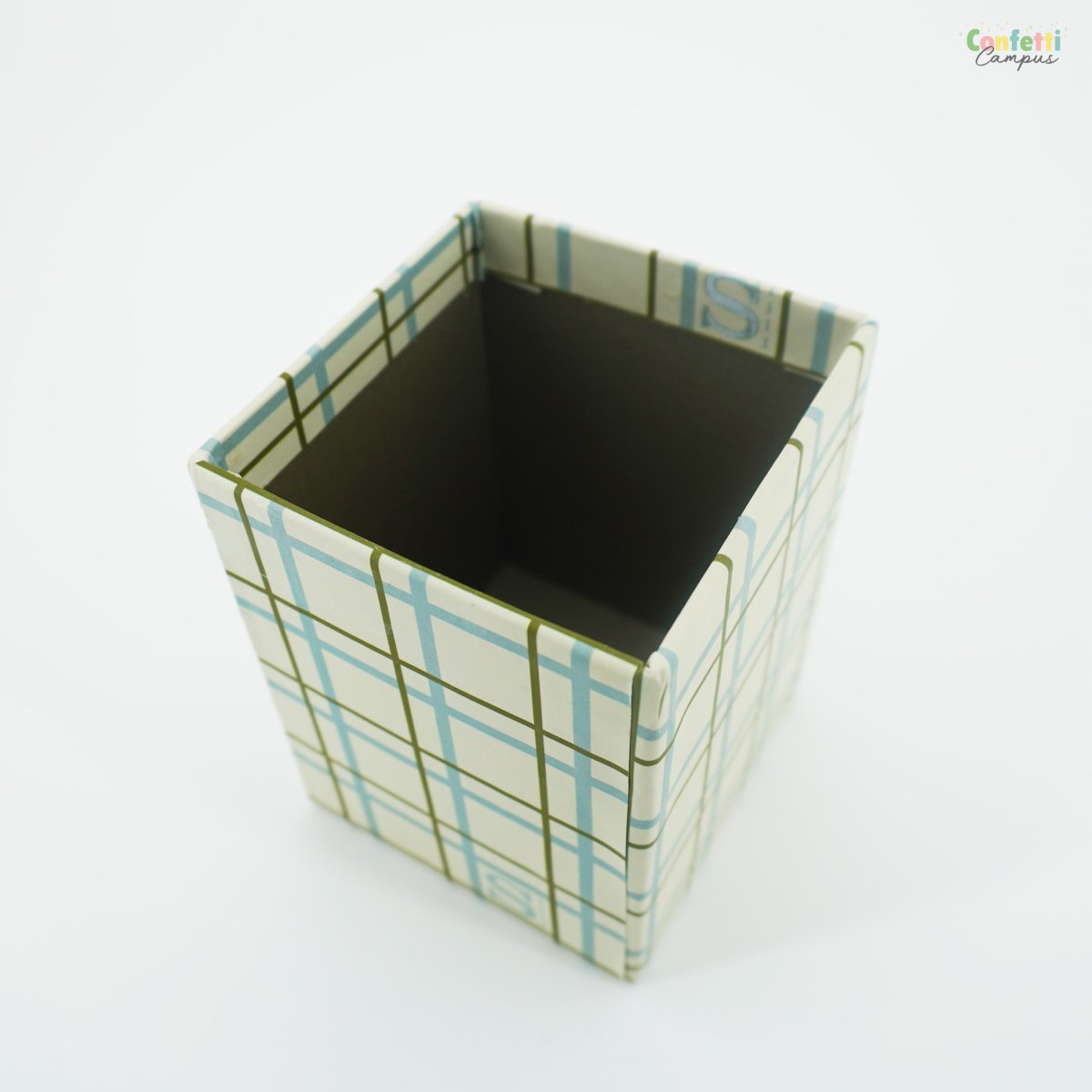 ANCOR STILL Pot à crayons 8x8x10cm Vichy chic – Image 5