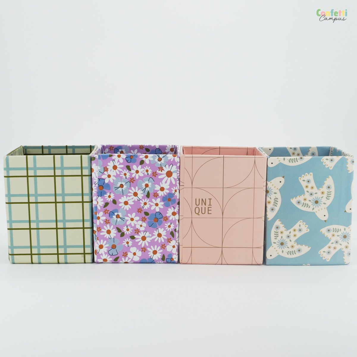 ANCOR STILL Pot à crayons 8x8x10cm Vichy chic – Image 8