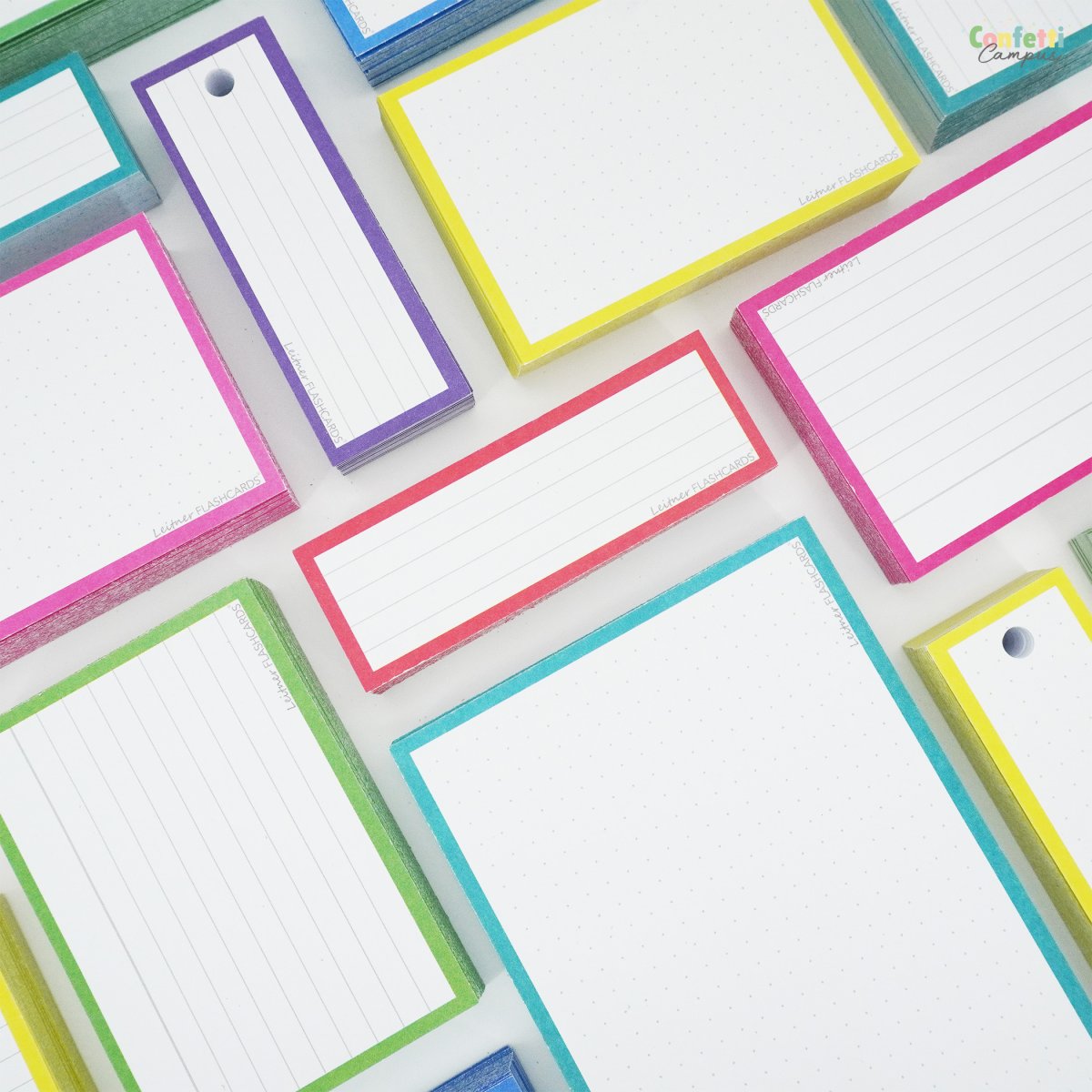 50 Flashcards Leitner Vocabulaire lignées cadre rouge garance – Image 3