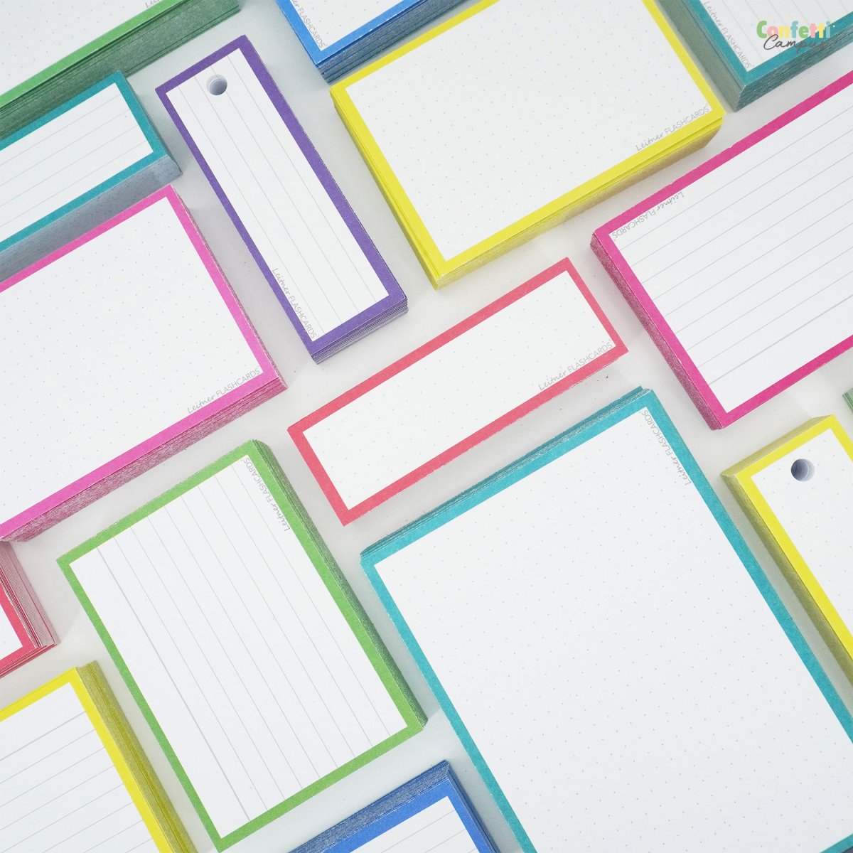 50 Flashcards Leitner Vocabulaire à points cadre rouge garance – Image 3