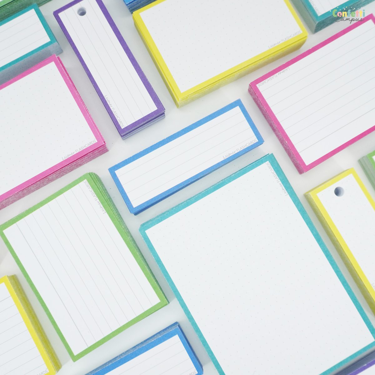 50 Flashcards Leitner Vocabulaire lignées cadre bleu saphir – Image 3