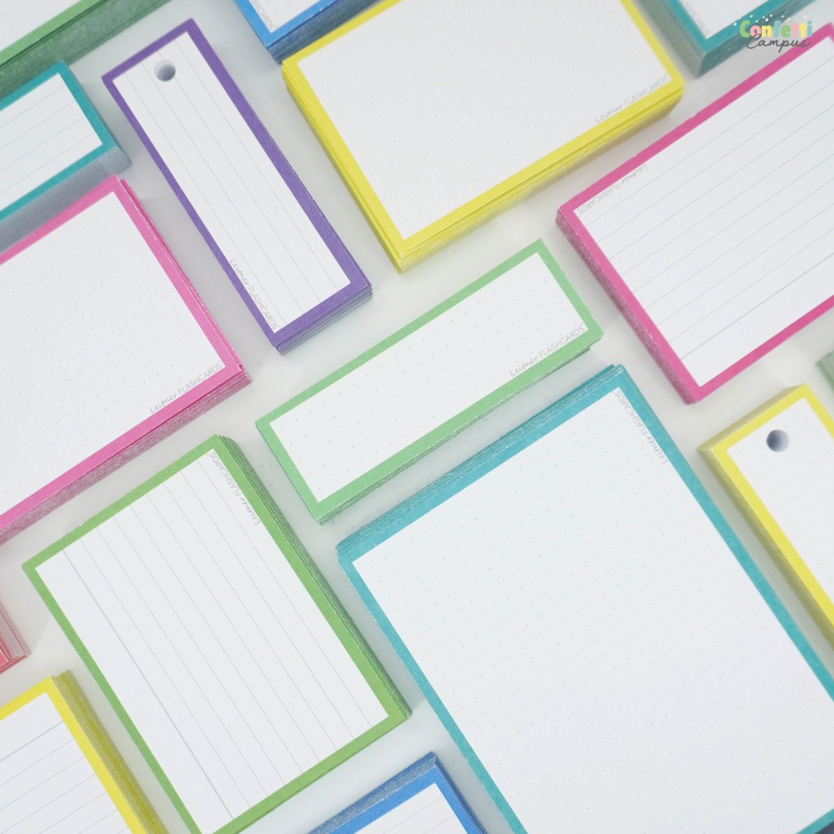 50 Flashcards Leitner Vocabulaire à points cadre vert prairie – Image 3