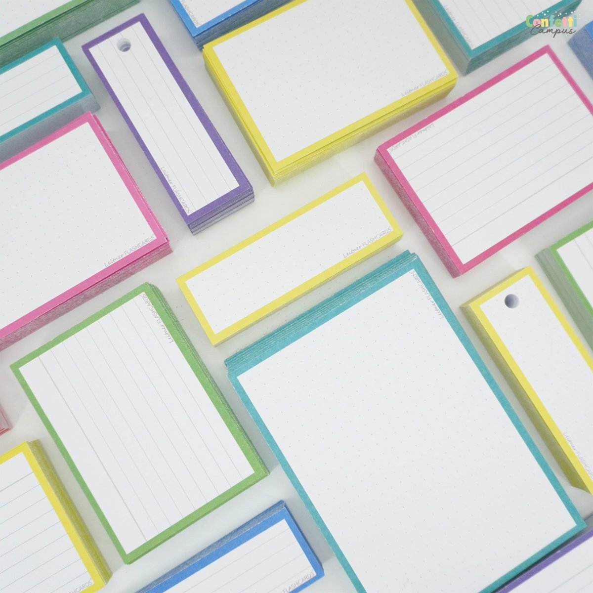 50 Flashcards Leitner Vocabulaire à points cadre jaune banane – Image 3