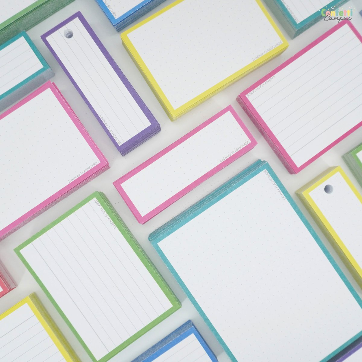 50 Flashcards Leitner Vocabulaire à points cadre rose shocking – Image 3