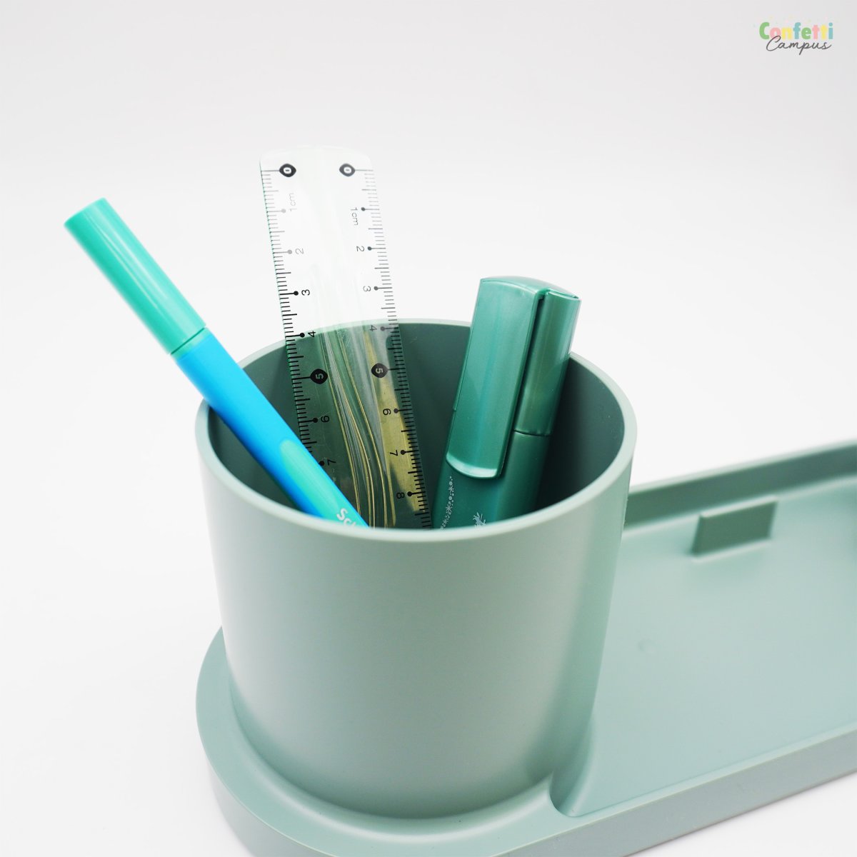 FORMA Organiseur de bureau avec porte-stylos et support smartphone Vert sauge – Image 7